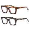 Hubeye Reading Glasses for Women Oprah Style Blue Light Blocking Oversized Square Spring Hinge Computer Readers (Leopard Print+Dark Gray, 1.50) view 2
