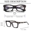 Hubeye Reading Glasses for Women Oprah Style Blue Light Blocking Oversized Square Spring Hinge Computer Readers (Leopard Print+Dark Gray, 1.50) view 3