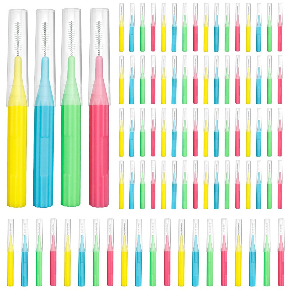 RAZOKO Interdental Brush, Toothpick Flossing Head,Easy Use Tooth Cleaning Tool (88Count)(2mm/2.3mm/2.5mm/3mm)