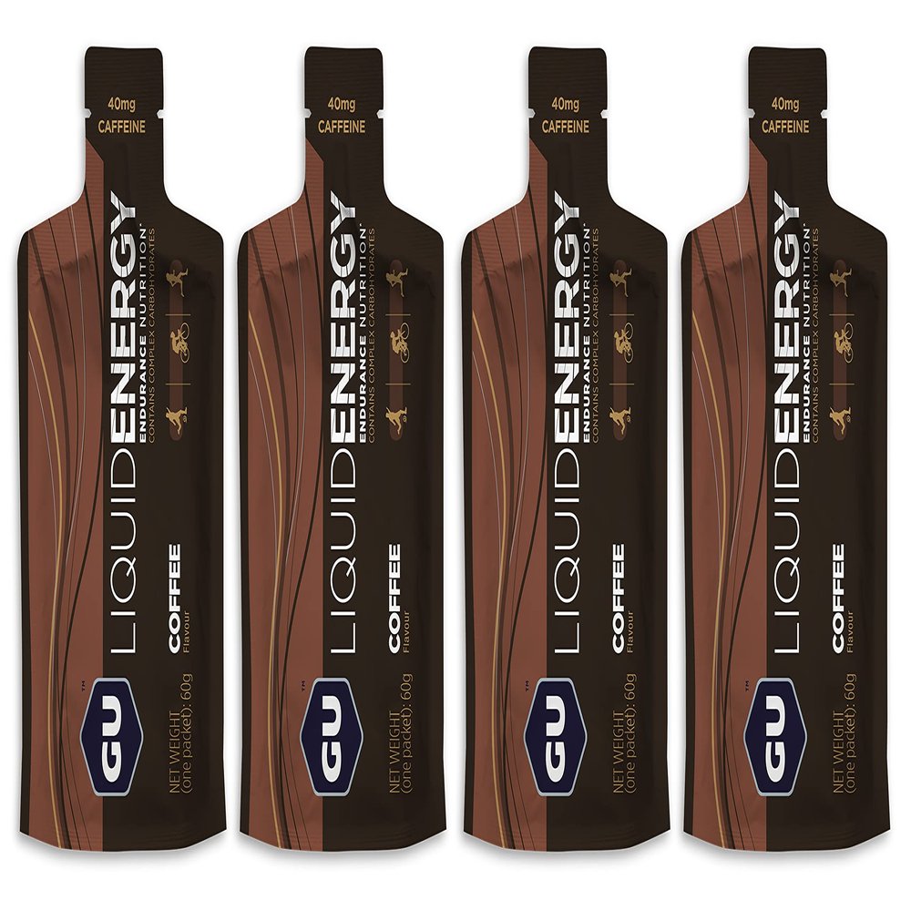 GU Energy Liquid Gels - 4 x 60g Gel Taster Pack - Sports Energy Gels for Running, Cycling, Triathlon (Coffee)