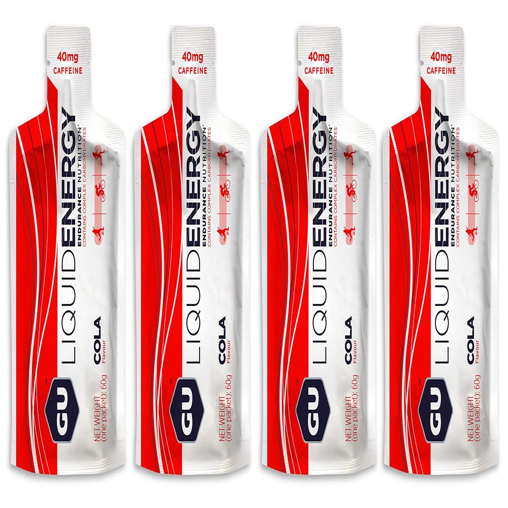 GU Energy Liquid Gels - 4 x 60g Gel Taster Pack - Sports Energy Gels for Running, Cycling, Triathlon (Cola)