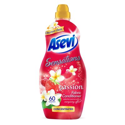 Asevi Sensations Fabric Conditioner, Laundry Conditioner, Liquid Fabric Conditioner, 1320ML, 60 Washes, Passion