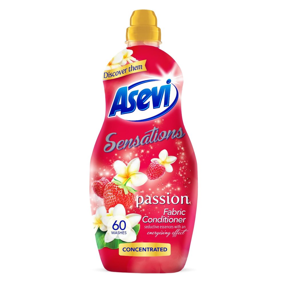 Asevi Sensations Fabric Conditioner, Laundry Conditioner, Liquid Fabric Conditioner, 1320ML, 60 Washes, Passion