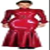 Sexy Red Latex Long Dress Rubber One-Piece Corset,Yellow,4XL view 1