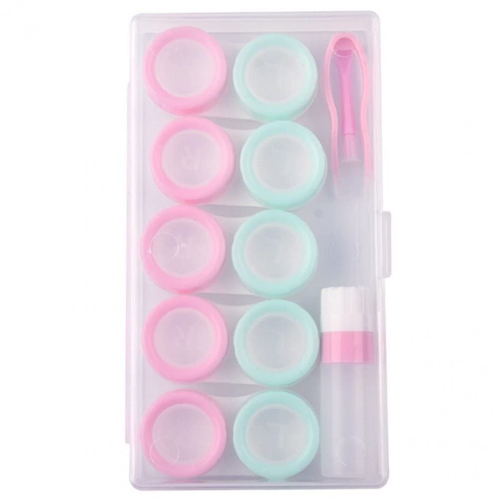 5 Pairs Contact Lens Case Eye Contact Lens Box Women Travel Contact Lenses Case Soak Container Lenses Box for Beauty Pupil