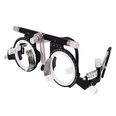 NICHOY Optometry Frame,Eye Optometry Optician,Optical Optic Trial Lens Frame Adjustable PD Lightweight Optical Trial Frame,pure titanium material,Accurate measurement(Color:black,Size:PD 50-80)