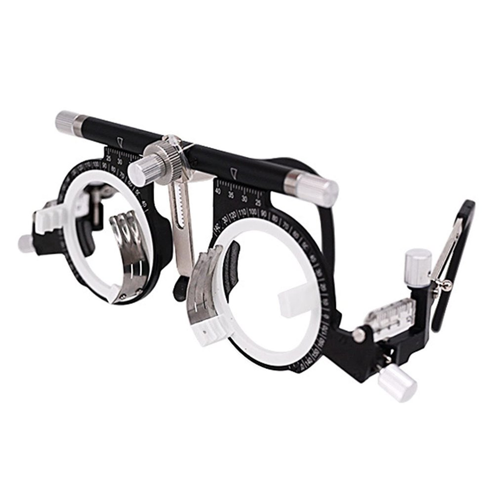 NICHOY Optometry Frame,Eye Optometry Optician,Optical Optic Trial Lens Frame Adjustable PD Lightweight Optical Trial Frame,pure titanium material,Accurate measurement(Color:black,Size:PD 50-80)