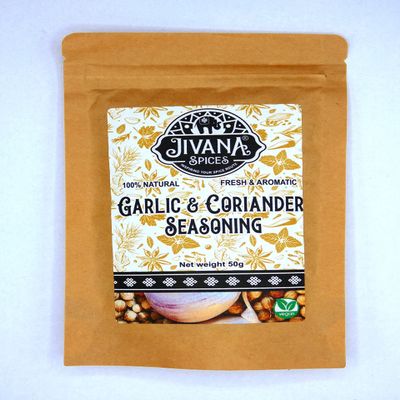 Jivana Spices Spice Blends and Seasonings (Garlic & Coriander Seasoning) 50g, Freshly Roasted & Blended