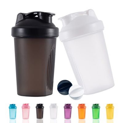 YAYAYOUNG Shaker Bottle Protein Shakes Cup and 13.5-Ounce/400ML Shaker Bottle with Whisk Balls, Protein Shaker Bottle Set, Free of BPA plastic (2PCS) (Black+White)
