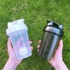 YAYAYOUNG Shaker Bottle Protein Shakes Cup and 13.5-Ounce/400ML Shaker Bottle with Whisk Balls, Protein Shaker Bottle Set, Free of BPA plastic (2PCS) (Black+White) view 4