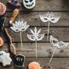 24Pcs Masquerade Masks Cupcake Toppers Glitter Bachelorette Party Mask Cupcake Food Picks Masquerade Mardi Gras Party Baby Shower Birthday Party Cake Decorations Silver view 4