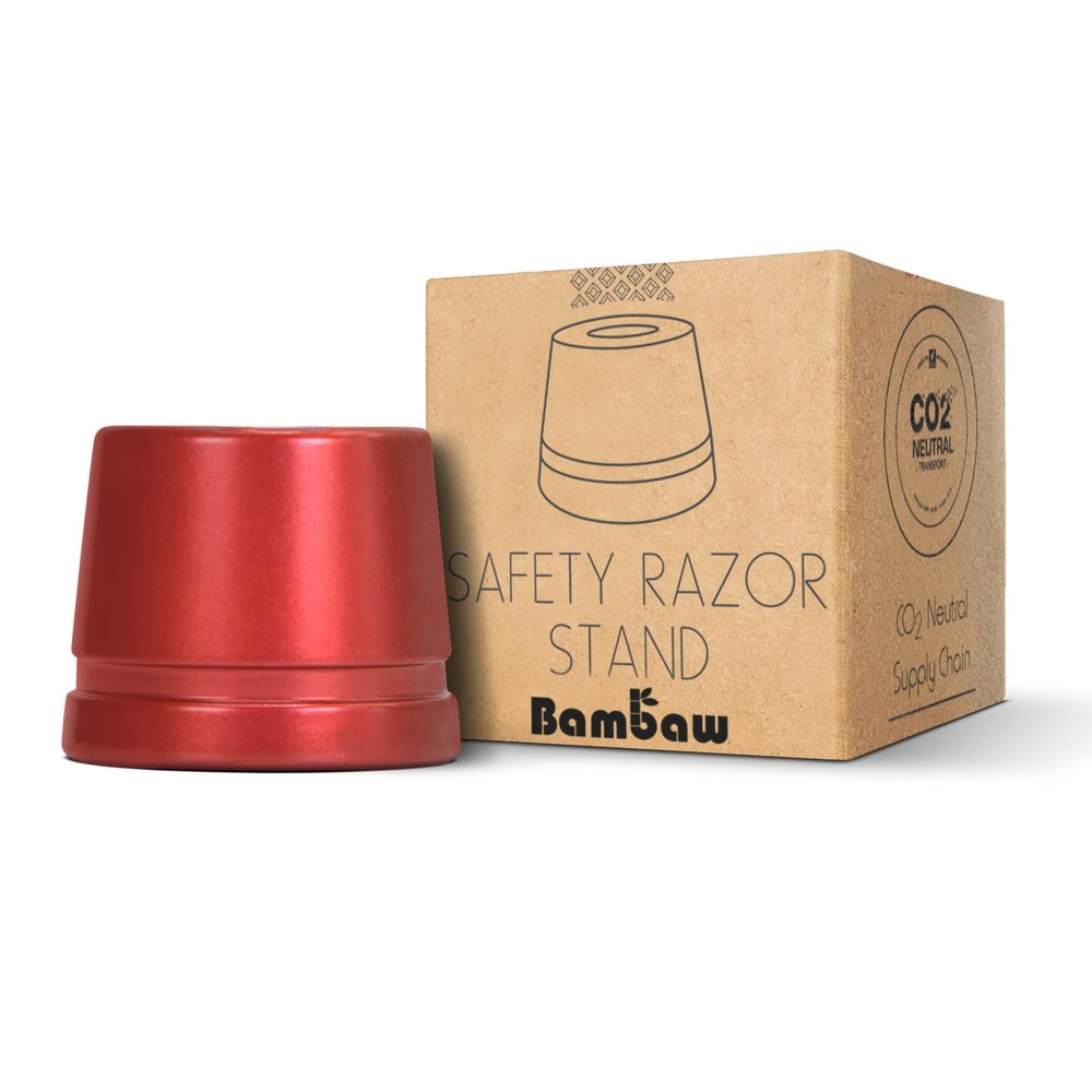 Bambaw Red Safety Razor Stand, Does Not Fit All Safety Razors, Double Edge Razor Stand Holder, Red