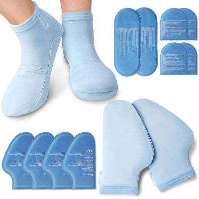 RelaxCoo Chemo Cold Therapy Socks & Hand Ice Pack Gloves for Chemotherapy Neuropathy, Chemo Care Package for Women and Men, Plantar Fasciitis, Carpal Tunnel, Arthritis Hand Feet Pain Relief, S/M