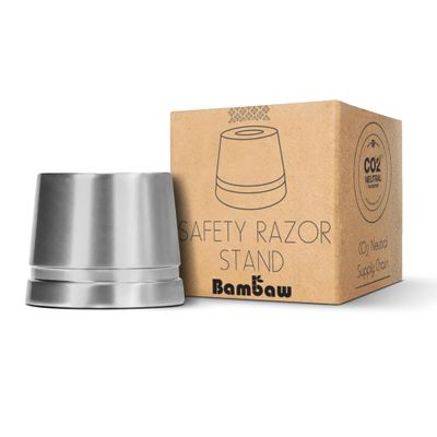 Bambaw Safety Razor Stand, Does Not Fit All Safety Razors, Shave Holder, Double Edge Razor Holder, Shaving Stand, Silver