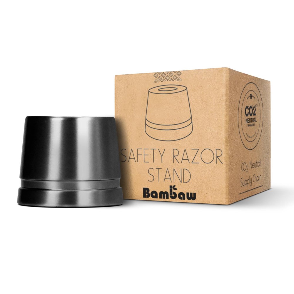 Bambaw Safety Razor Stand, Does Not Fit All Safety Razors, Double Edge Razor Holder, Shaving Stand, Black