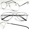 2 Pairs Silver Classic Stylish Double Bridge Metal Reading Glasses R294 Specs +2.75 view 1