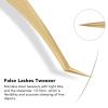Eyelash Extension Tweezer Lash Tweezers False Precision Lash Tweezers Lashes Tweezer Eyelash for False Lashes Stainless Steel Golden (Long Oblique Tweezer) view 3