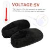 PLAFOPE 1 Pair Usb Electric Heated Slippers Supple Wool Foot Warmers with Non Skid Sole Soft Plush Heating Shoes for Cozy Feet Ideal for Relaxation and Comfort view 2