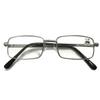 TWINKLE TWINKLE Men's Classic Rectangle Metal Reading Glasses & Square Reader Short Arms Covers R400 (2 Pairs Silver, +125 Magnification) view 2