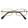 TWINKLE TWINKLE Men's Classic Rectangle Metal Reading Glasses & Square Reader Short Arms Covers R400 (2 Pairs Gold, +125 Magnification) view 2