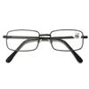 TWINKLE TWINKLE Men's Classic Rectangle Metal Reading Glasses & Square Reader Short Arms Covers R400 (2 Pairs Gun Metal, +375 Magnification) view 2