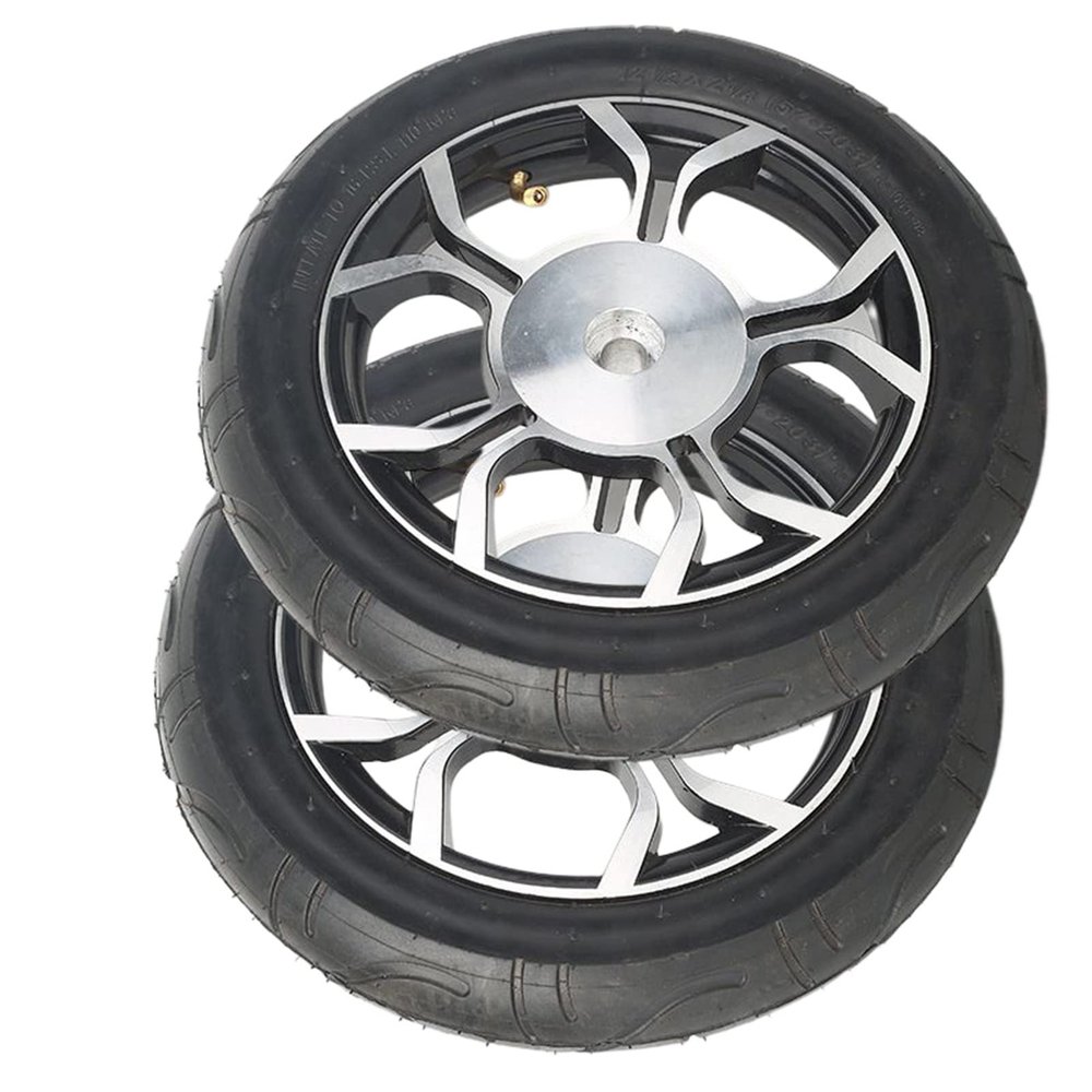 12inch Wheelchair Accessory Aluminium Rear Wheels (2), Pneumatic Tyre Castors Replacement Parts for Electric Wheelchairs, Bearing 17mm(11/16")