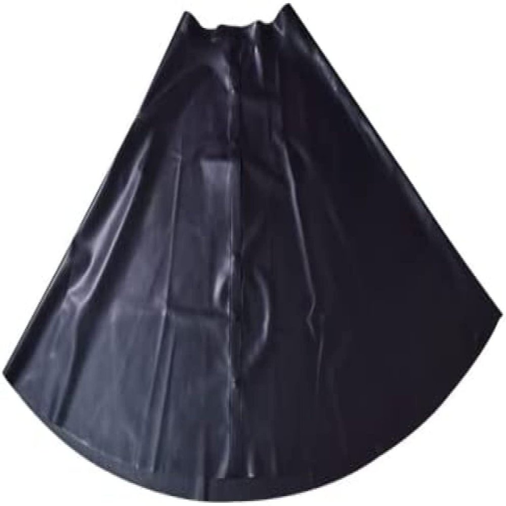Black Latex Skirt Rubber Playsuit with Full Button Front Rubber Transparent,Light Blue,XXL