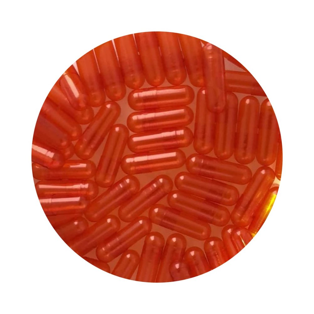 DR T&T size0 Size 0 Gelatine Gelatin Capsule Orange Clear Tio2 Free (500)
