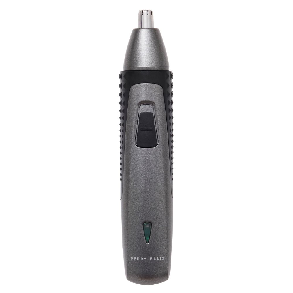 Perry Ellis 3-in-1 Ear, Nose, and Facial Hair Trimmer, Cordless Trimmer with 3 Detachable Heads, Hair Shaver with Antislip Design, Rechargeable with Charging Cable