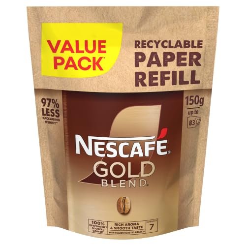NESCAF Gold Blend Refill 150g | 5 Packs | 416 Cups | Rich and Smooth Coffee | Premium Quality Instant Coffee for a Perfect Cup