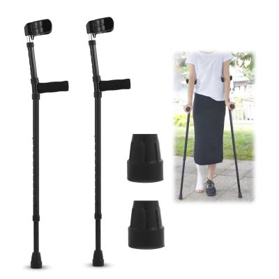 1 Pair Adult Forearm Crutches, Ergonomic Crutches, Lightweight Adjustable Crutches for Men and Women, Open Cuff