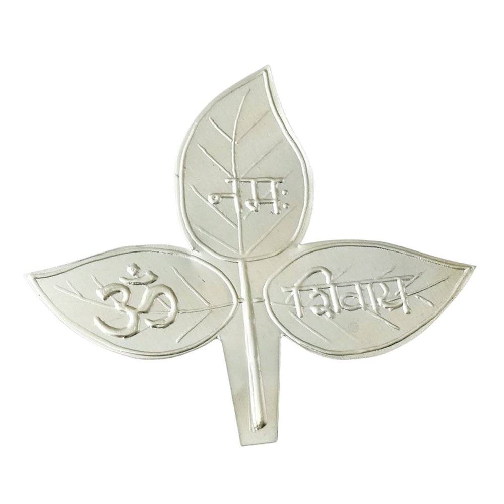 Aashita Creations Pure Silver Bel patra/Bilva Leaves for Puja || Weight: 1gms, Purity: 97-99%. || Bel Patta