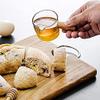 Jufjsfy 2PCS Transparent Glass Creamer with Wooden Handle, Mini Coffee Milk Creamer Pitcher. 100Ml view 3