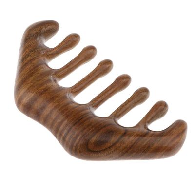 barenx Seamless Handmade Anti-Static Wide Teeth Natural Green Sandalwood Massage Detangling Hair Comb