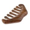 barenx Seamless Handmade Anti-Static Wide Teeth Natural Green Sandalwood Massage Detangling Hair Comb view 3