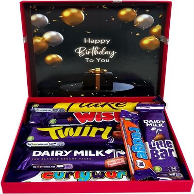 Happy Birthday Chocolate Gift Full Sized Bars Letter box Present for Milk Chocolate Lovers