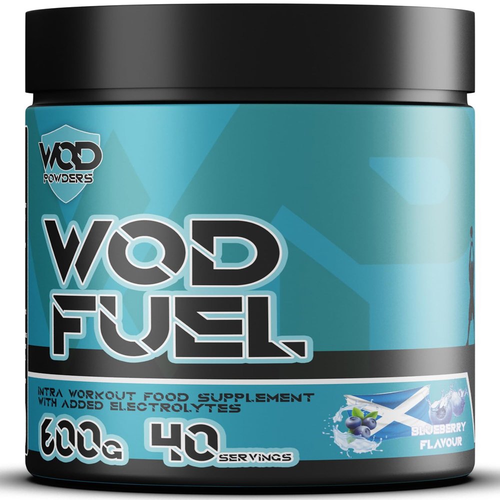 WOD Fuel Intra Workout Supplement for Functional Fitness - Cluster Dextrin, Citrulline, Taurine, BCAA's, Glutamine, Electrolytes - Workout Fuel by WOD Powders - 600g (Blueberry)