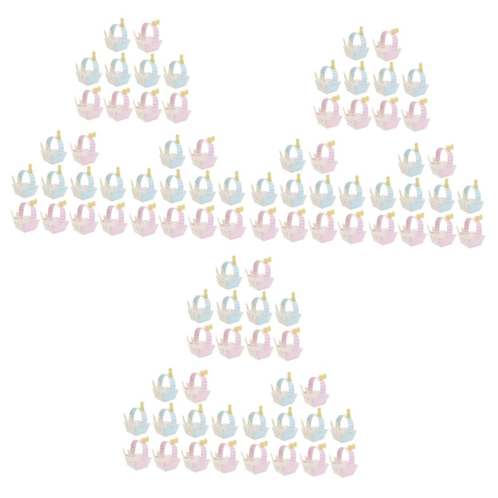 Gogogmee 45pcs Easter Crates Rabbit Candy Baskets Paper Containers DIY Paper Storage Random Style