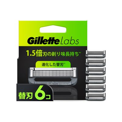 Gillette Razor Shaving Exfoliating Replacement Blades, 6 Pieces Lab (Amazon.co.jp Exclusive)
