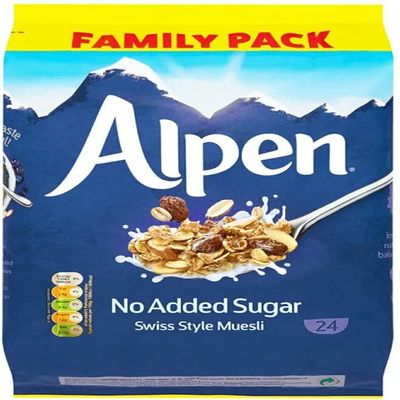Alpen Muesli No Added Sugar, 1.1kg | Swiss Style Muesli | Blend of Wholegrain, Oats & Wheat | Family Pack | Full of Nuts | Great Value | Rich in Ingredients | Sold by Essential Products
