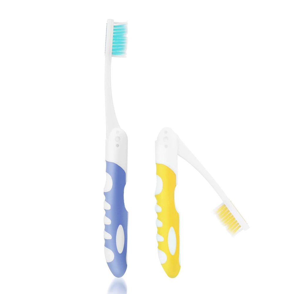 2Pcs Travel Toothbrush Portable Toothbrush Soft Bristles Brushes Folding Travel Size Toothbrushes for Adult Camping Hiking