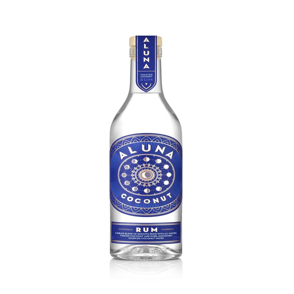 Aluna Coconut Rum | Natural Toasted Coconut | With Pure Coconut Water | Premium Caribbean and Guatemala Rum Blend | Perfect for Coladas, Cocktails, Neat or with your favourite mixer | 37.5% vol, 50cl