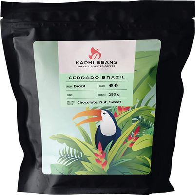 Kaphi Beans Single Origin Medium Roast Cerrado Brazil Coffee- Freshly Roasted (Wholebean, 2kg)