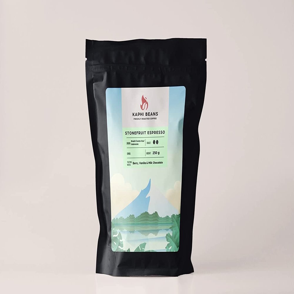 Kaphi Beans Medium Roast Stonefruit Espresso Blend Coffee- Freshly Roasted (Filter, 2kg)