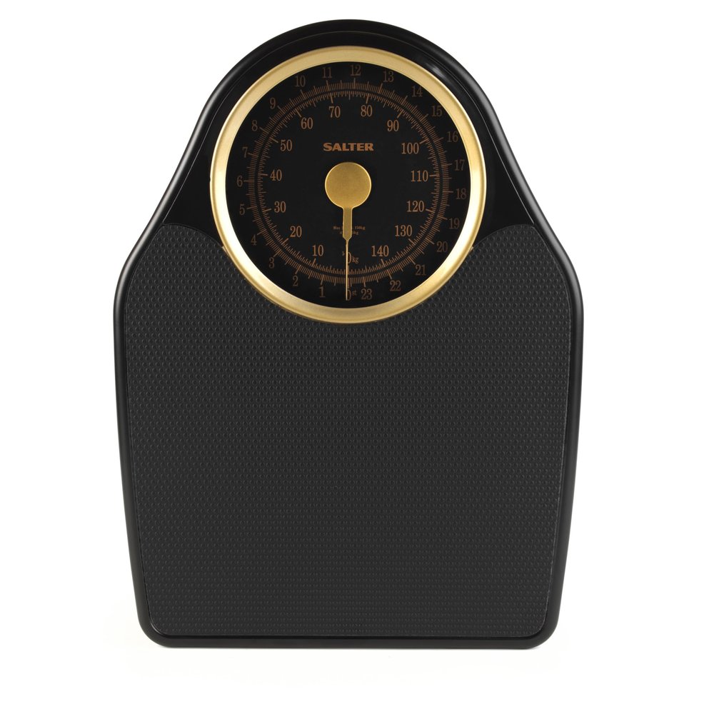 Salter Doctor Style Mechanical Bathroom Scale Body Weighing Scales, 150 KG Capacity, Easy Read Dial with Rotating Pointer, Large Platform, For Weight/Fitness, No Battery Required, Gold 145 GFEU16