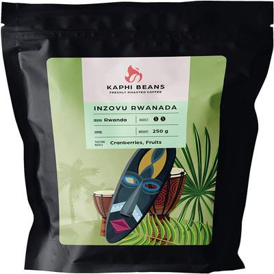 Kaphi Beans Single Origin Medium Roast Inzovu Rwandan Coffee- Freshly Roasted (Cafetiere, 2kg)