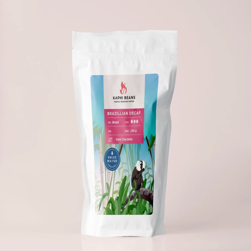 Kaphi Beans Single Origin Dark Roast Brazilian Decaf Coffee- Freshly Roasted (Cafetiere, 2kg)
