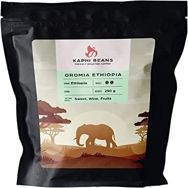 Kaphi Beans Single Origin Medium Roast Oromia Ethiopian Coffee- Freshly Roasted (Cafetiere, 2kg)