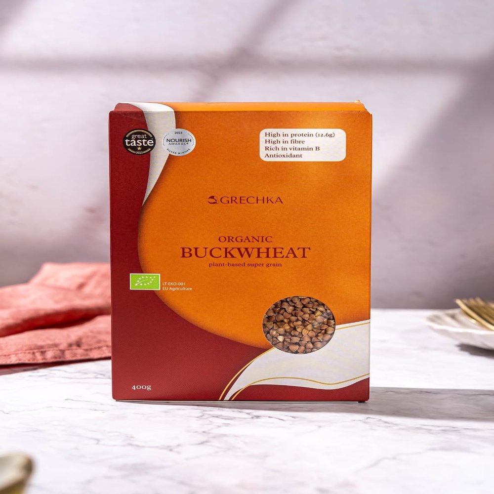 Grechka Organic Buckwheat 400g | Plant-Based Super Grain | High in Protein & Fibre | Rich in Antioxidants | Gluten-Free, Vegan, Non-GMO