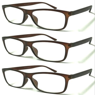 ZIZO EYEWEAR 3 Pairs Reading Glasses Value Pack Classic Stylish Comfort Design Spectacles R140 (3 Pairs Matte Brown, +3.25 Magnification)